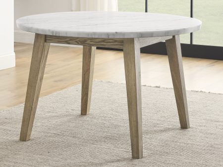 Vida 48″ Round White Marble Dining Table For Discount