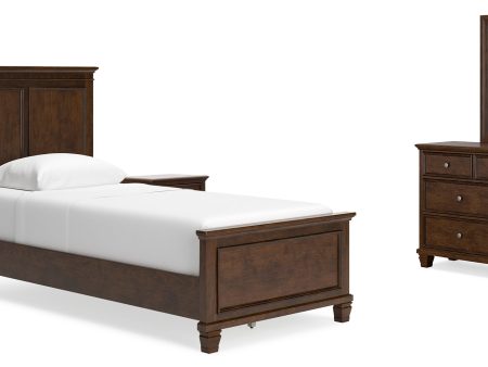 Danabrin Twin Panel Bed with Mirrored Dresser and 2 Nightstands in Brown Online now