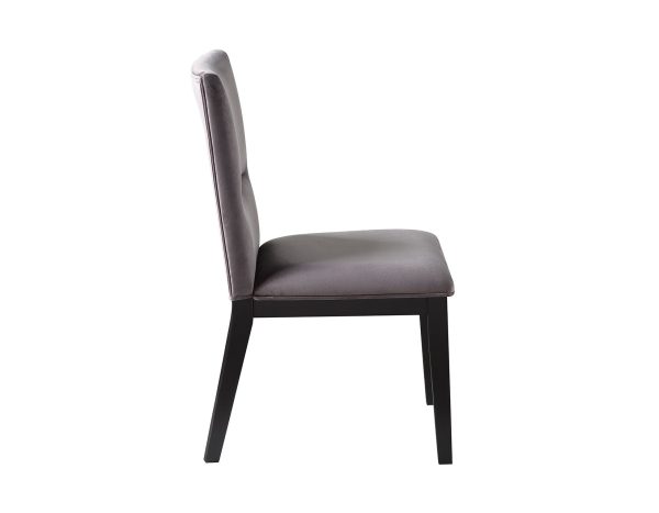 Amalie Side Chair, Grey Velvet, Set of 2 on Sale