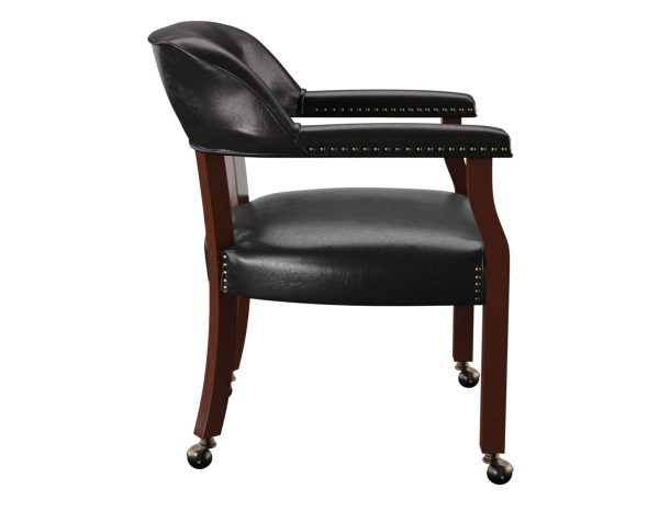 Tournament Arm Chair w Casters, Black For Cheap