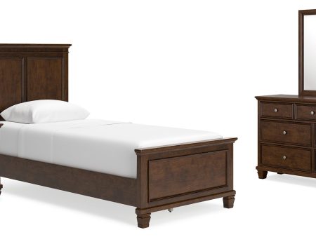 Danabrin Twin Panel Bed with Mirrored Dresser and Nightstand in Brown Online Sale