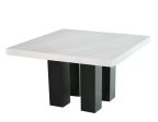 Camila 54 inch Square White Marble Top Dining Table For Sale