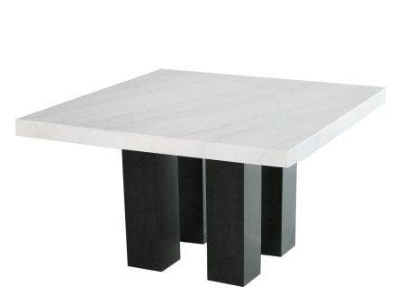 Camila 54 inch Square White Marble Top Dining Table For Sale