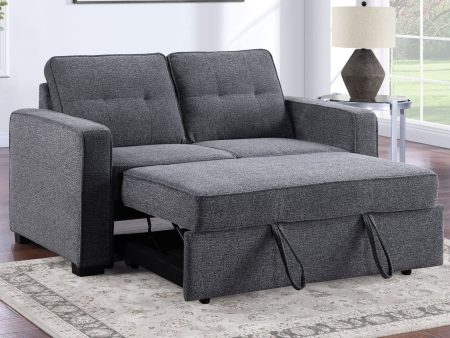 Noah Convertible Sleeper Loveseat, Gray Cheap