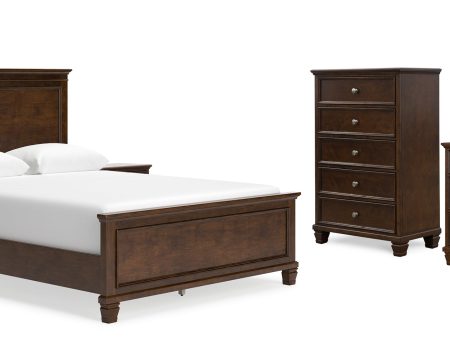 Danabrin Queen Panel Bed with Mirrored Dresser, Chest and 2 Nightstands in Brown Discount