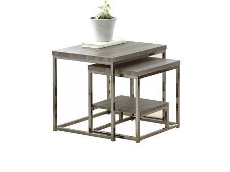 Lucia Nesting Table Gray  BlackNickel Supply