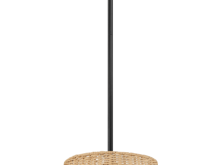 Essence Single Lights Pendant With Rattan Shade  Black Metal Finish for Farmhouse Style Online