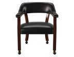 Tournament Arm Chair w Casters, Black For Cheap