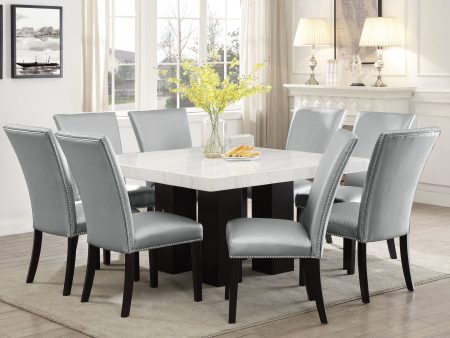 Camila 5-Piece Square Marble Top Dining(Table & 4 Side Chairs) Discount