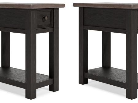 Tyler Creek 2 End Tables in Grayish Brown Black For Sale