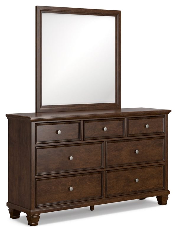 Danabrin California King Panel Bed with Mirrored Dresser and Chest in Brown Online Hot Sale