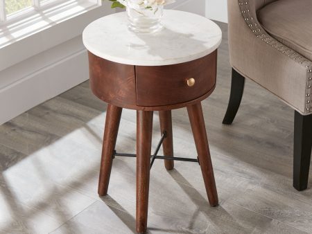 Bangalore White Marble Top Accent Table Cheap