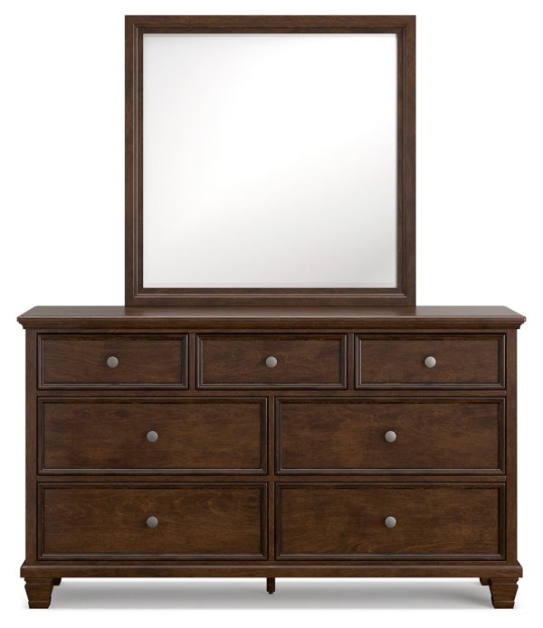 Danabrin California King Panel Bed with Mirrored Dresser and Chest in Brown Online Hot Sale