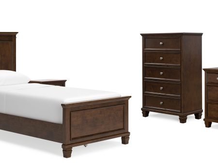 Danabrin Twin Panel Bed with Mirrored Dresser, Chest and 2 Nightstands in Brown Discount