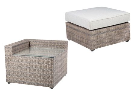 Tamyra Resin Wicker Side Table & Ottoman Online Sale