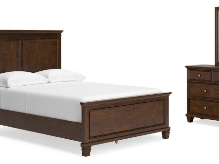 Danabrin Full Panel Bed with Mirrored Dresser and Nightstand in Brown Sale