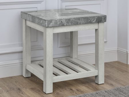 Canova Gray Marble Top End Table Online now