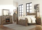 Trinell Queen Poster Bed with Dresser in Brown on Sale