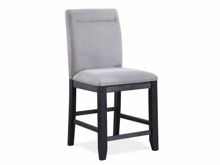 Yves 24″ Counter Stool, Grey Upholstered, Set of 2 Supply