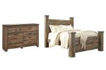 Trinell Queen Poster Bed with Dresser in Brown on Sale