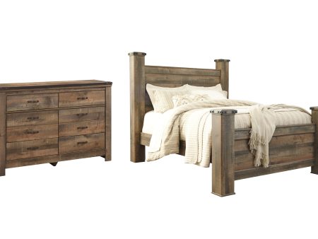 Trinell Queen Poster Bed with Dresser in Brown on Sale