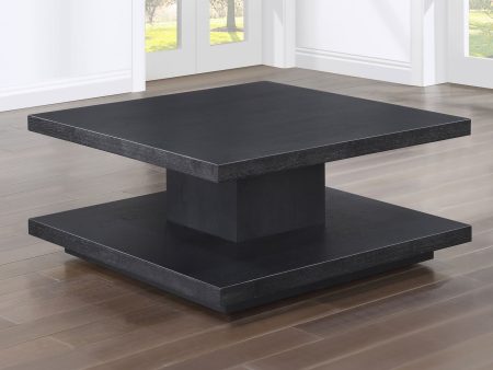 Canyon Cocktail Table with Casters, Black Fashion