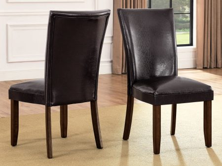 Hartford Vegan Leather Side Chair, Brown, Set of 2 Online