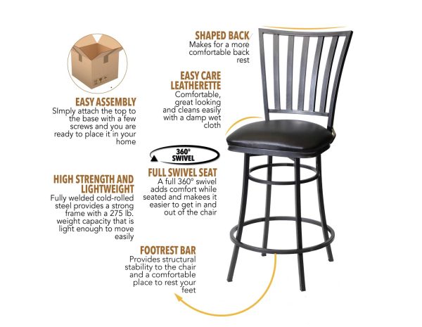 Stellan 24″ Counter Stool, Swivel Cheap