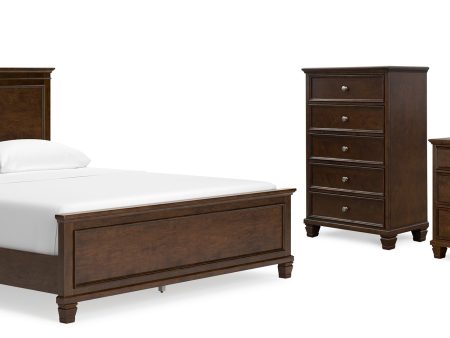 Danabrin California King Panel Bed with Mirrored Dresser and Chest in Brown Online Hot Sale