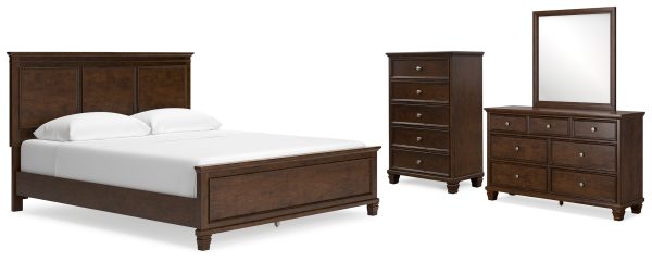 Danabrin California King Panel Bed with Mirrored Dresser and Chest in Brown Online Hot Sale