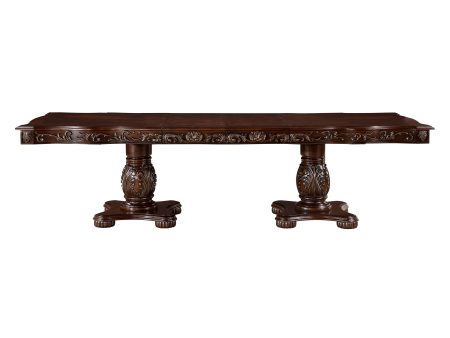 Adelina Cherry Double Pedestal Extendable Dining Table Supply