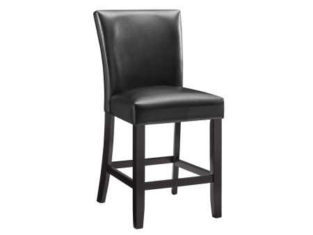 Carrara 24″ Counter Stool,  Black Leatherette, Set of 2 on Sale