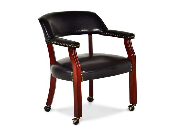 Tournament Arm Chair w Casters, Black For Cheap