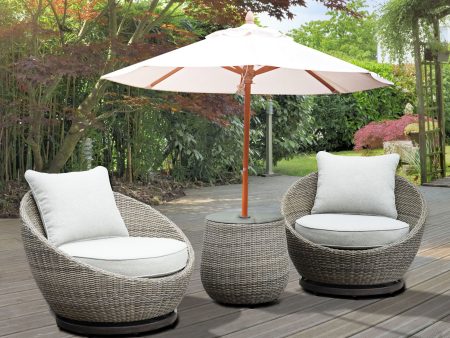 Adeline Patio 3-Pack(Round Side Table & 2 Swivel Accent Chairs) Online now