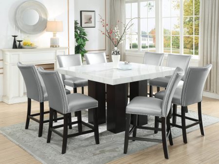 Camila Marble 5-Piece Counter Dining Group(Table & 4 Counter Chairs) Online Hot Sale