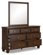 Danabrin California King Panel Bed with Mirrored Dresser and Chest in Brown Online Hot Sale