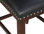 Tiffany 24″ Counter Stool, Black Vegan Leather, Set of 2 on Sale