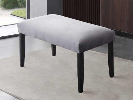 Napoli Dining Bench, Gray Velvet Online Sale