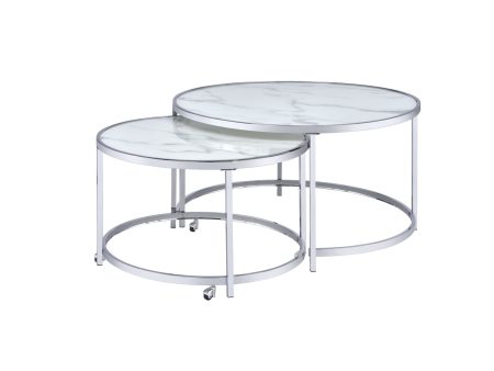 Rayne Nesting Cocktail Table, White Online Sale