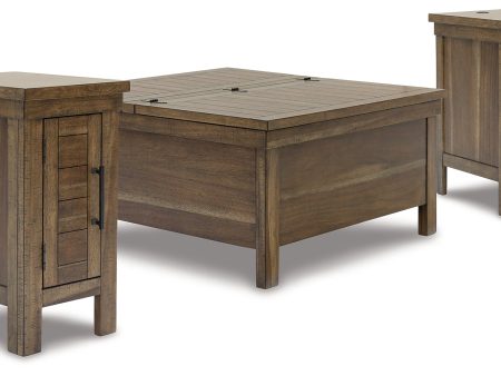 Moriville Coffee Table with 2 End Tables in Grayish Brown Cheap