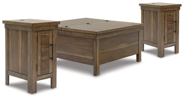 Moriville Coffee Table with 2 End Tables in Grayish Brown Cheap