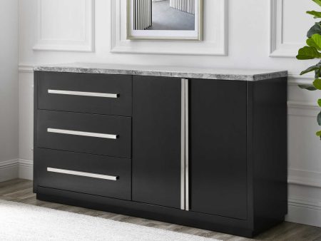 Camila Gray Marble Credenza Online Hot Sale