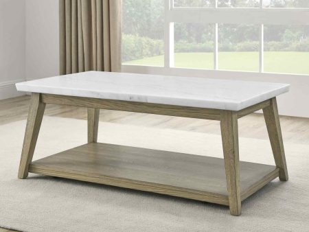 Vida Marble Top Cocktail Table w Casters For Cheap