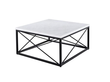 Skyler White Marble Cocktail Table Discount