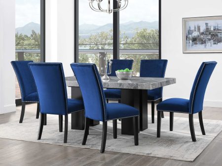 Camila Gray Marble 5-Piece Dining Set(Table & 4 Side Chairs) Discount