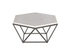 Corvus White Marble Top HexagonCocktail Table For Discount