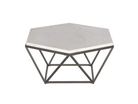 Corvus White Marble Top HexagonCocktail Table For Discount