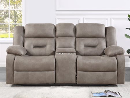 Abilene Manual Reclining Console Loveseat, Tan Sale