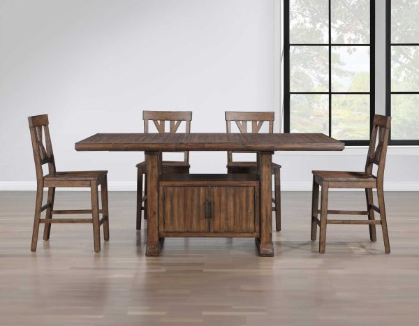 Auburn 5-Piece Storage Counter Table Dining Set(Table & 4 Side Chairs) Online Sale