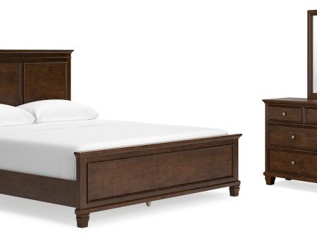 Danabrin California King Panel Bed with Mirrored Dresser in Brown For Discount